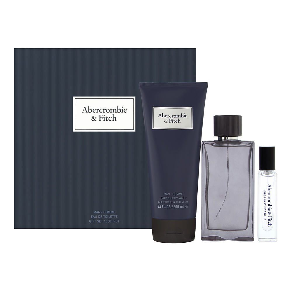 First Instinct Blue by Abercrombie & Fitch for Men Gift Set