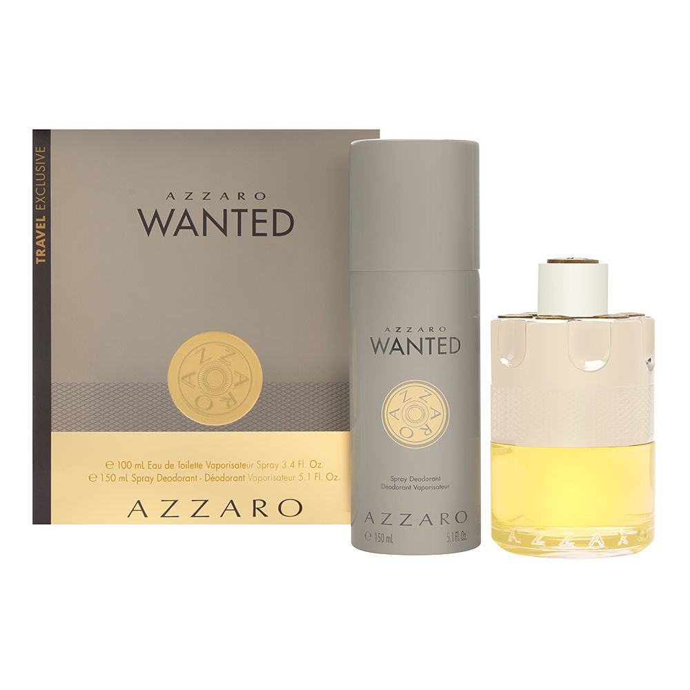 Azzaro Wanted by Loris Azzaro for Men 3.4oz EDT Spray Deodorant Spray Gift Set