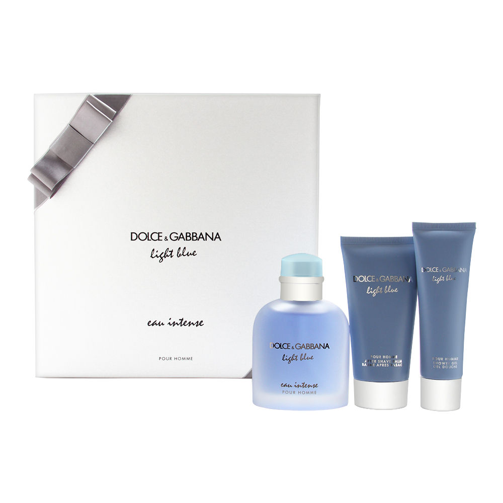 Light Blue Eau Intense by Dolce & Gabbana for Men Spray Shower Gel Gift Set